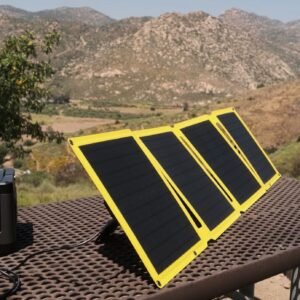 Panel solar plegable con estación de energía portátil